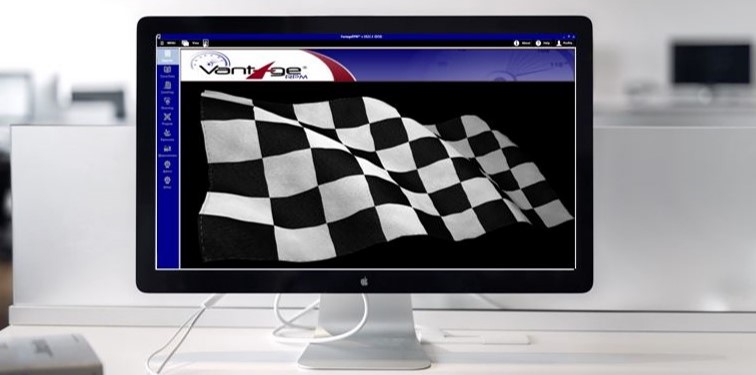 A computer showing the VantageRPM homepage.